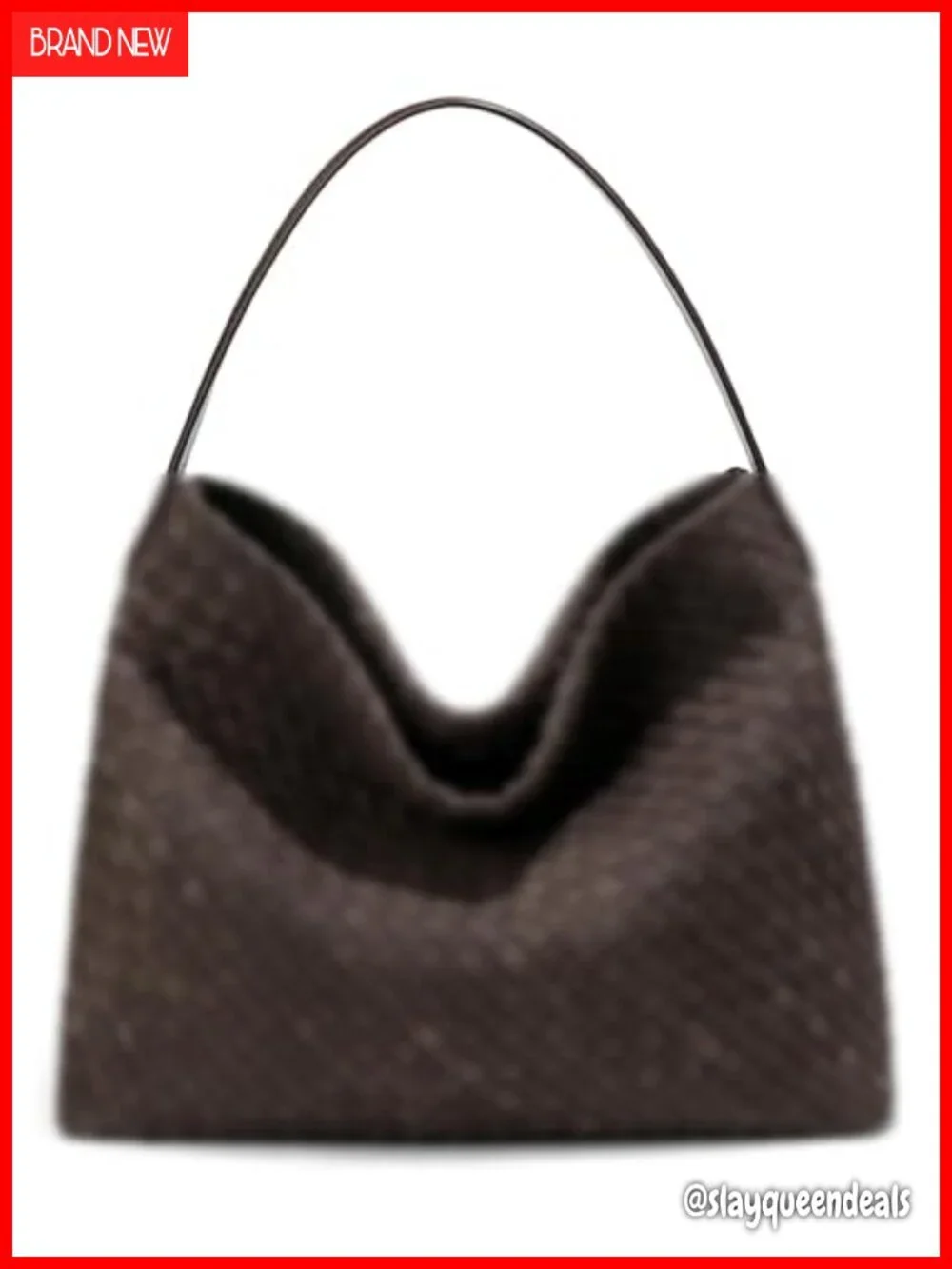 Woven Faux Suede Hobo Bag Shoulder Tote Satchel Women Purse
